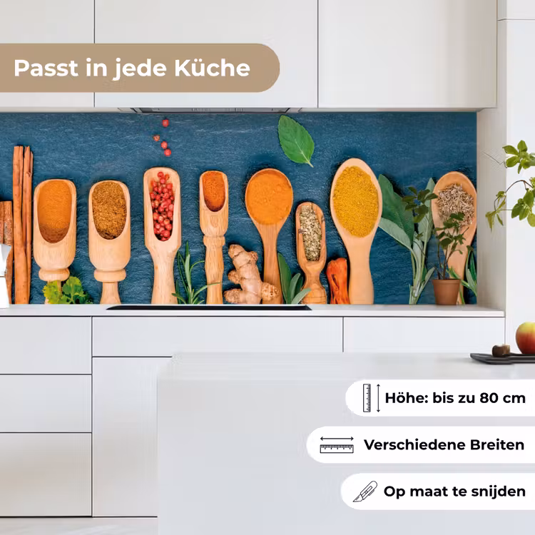 Lepels - Hout - Kruiden - Specerijen keuken achterwand 2 middel -sfeer4_DE