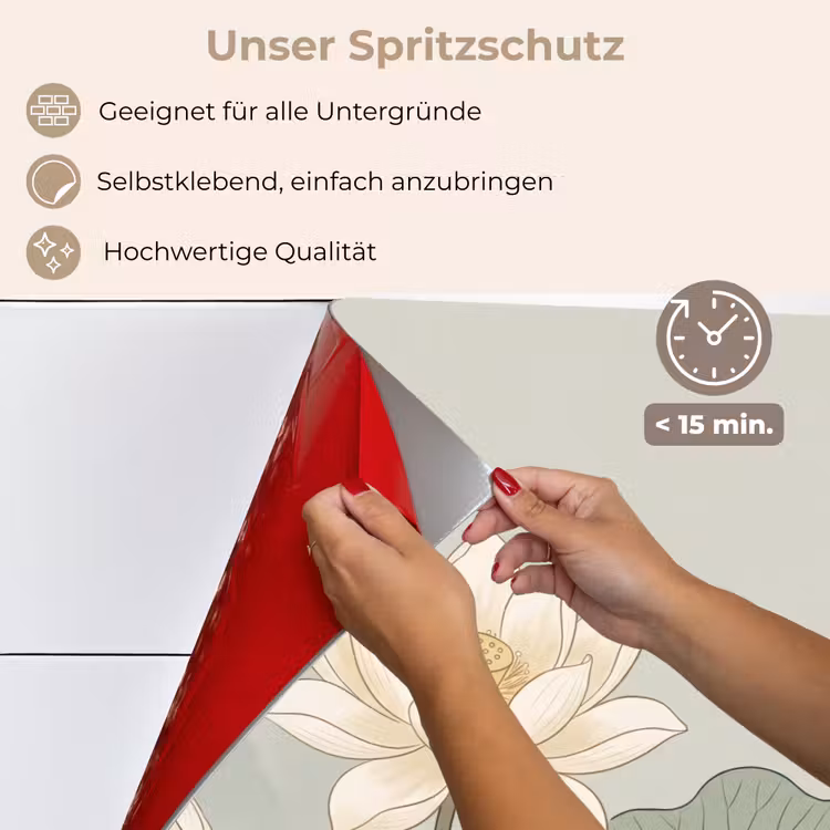 Lotus - Bloemen - Groen keuken achterwand spatscherm klein -spatscherm_DE
