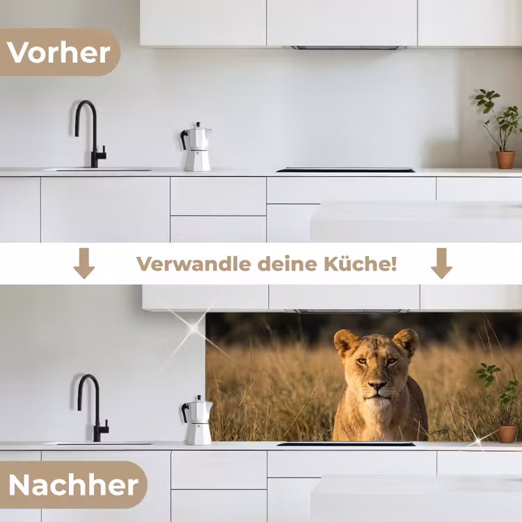 Leeuwin - Gras - Geel keuken achterwand 2 middel -voor-na_DE