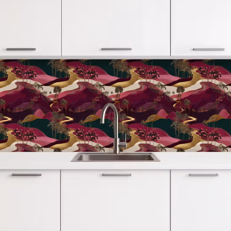 Magisch - Palmbomen - Goud keuken achterwand 2 middel 871 -3d
