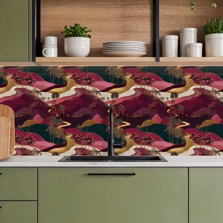 Magisch - Palmbomen - Goud keuken achterwand 2 middel 871 -sfeer3