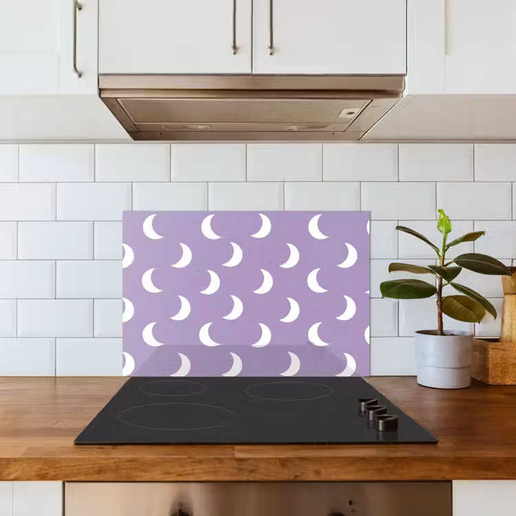 Manen - Patroon - Paars keuken achterwand spatscherm klein 900 -sfeer2