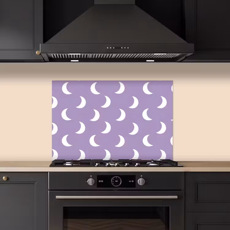 Manen - Patroon - Paars keuken achterwand spatscherm klein 900 -sfeer1