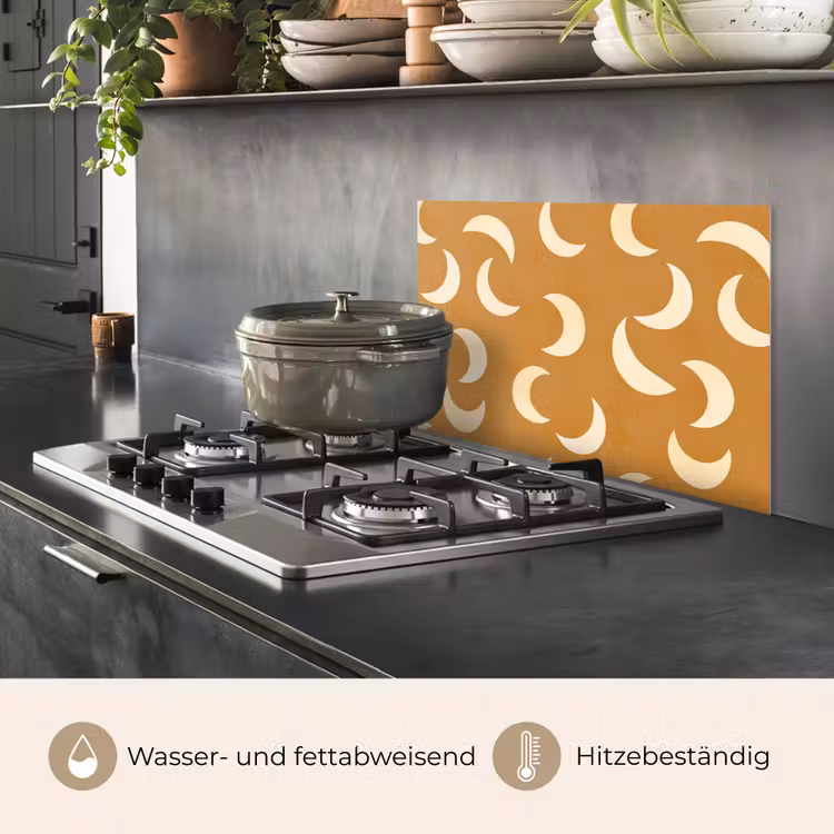 Manen - Patroon - Oker keuken achterwand spatscherm klein 900 -usp_DE