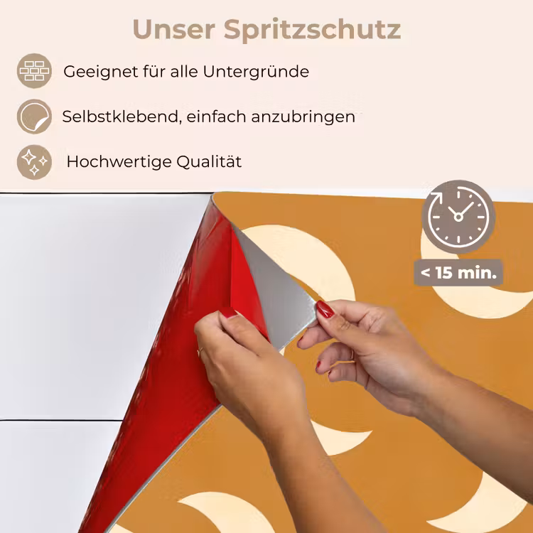 Manen - Patroon - Oker keuken achterwand spatscherm klein 900 -spatscherm_DE