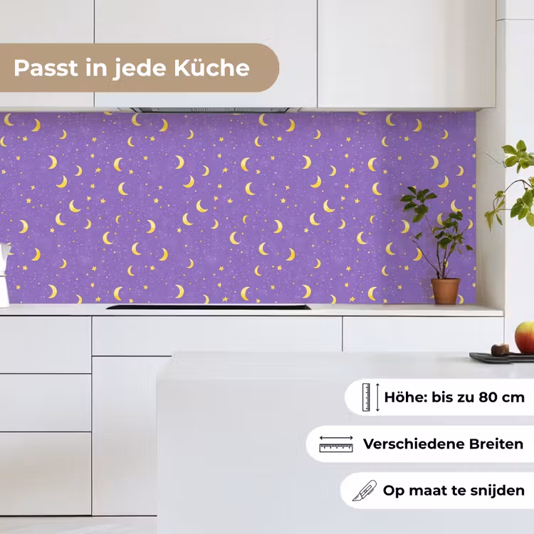 Manen - Sterren - Paars keuken achterwand 2 middel 871 -sfeer4_DE