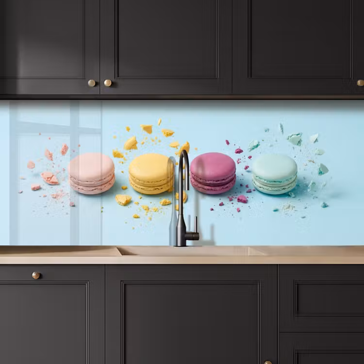 Macarons - Kleurrijk - Pastel keuken achterwand 2 middel -sfeer1