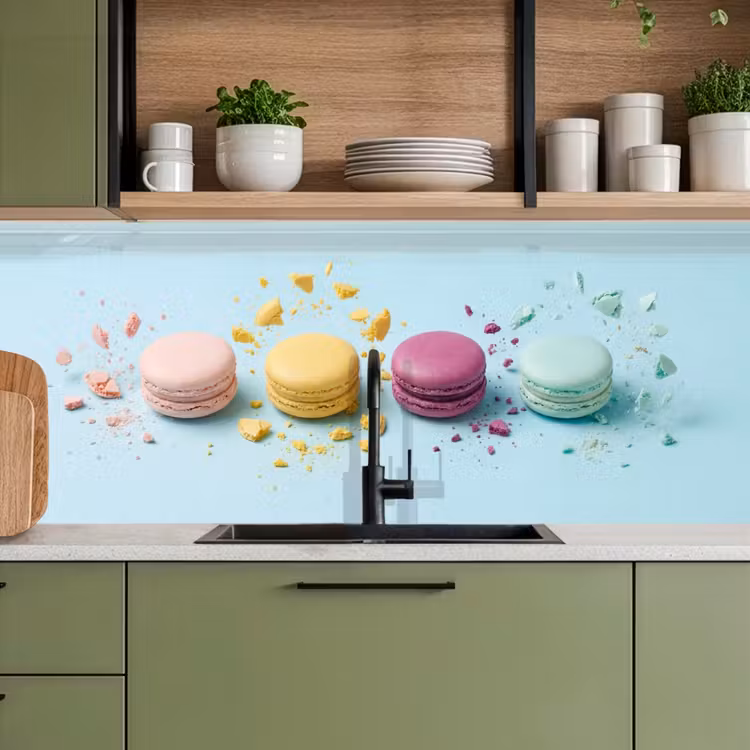 Macarons - Kleurrijk - Pastel keuken achterwand 2 middel -sfeer3