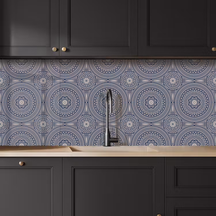 Mandala - Blauw - Patroon - Abstract keuken achterwand 2 middel 871 -sfeer1
