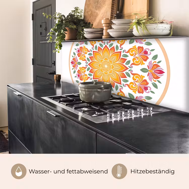 Mandala - Bloemen - Decoratie - Kleurrijk - Abstract keuken achterwand 2 middel -usp_DE