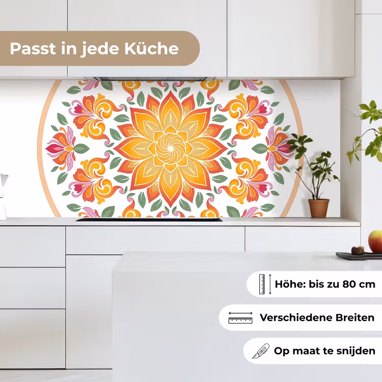 Mandala - Bloemen - Decoratie - Kleurrijk - Abstract keuken achterwand 2 middel -sfeer4_DE
