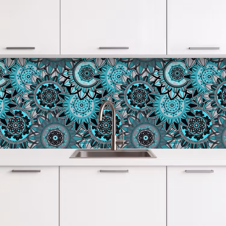 Mandala - Bloemen - Design keuken achterwand 2 middel 871 -3d