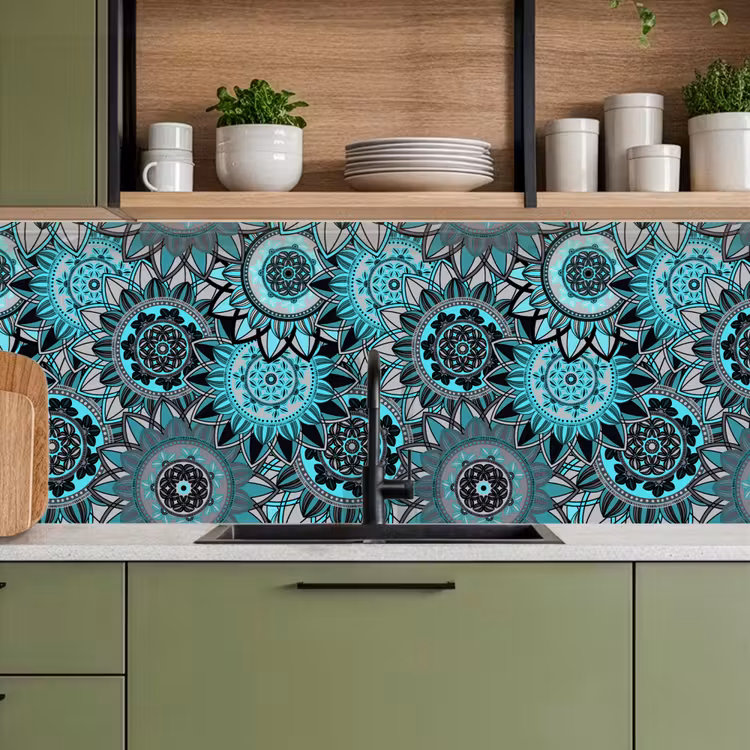 Mandala - Bloemen - Design keuken achterwand 2 middel 871 -sfeer3