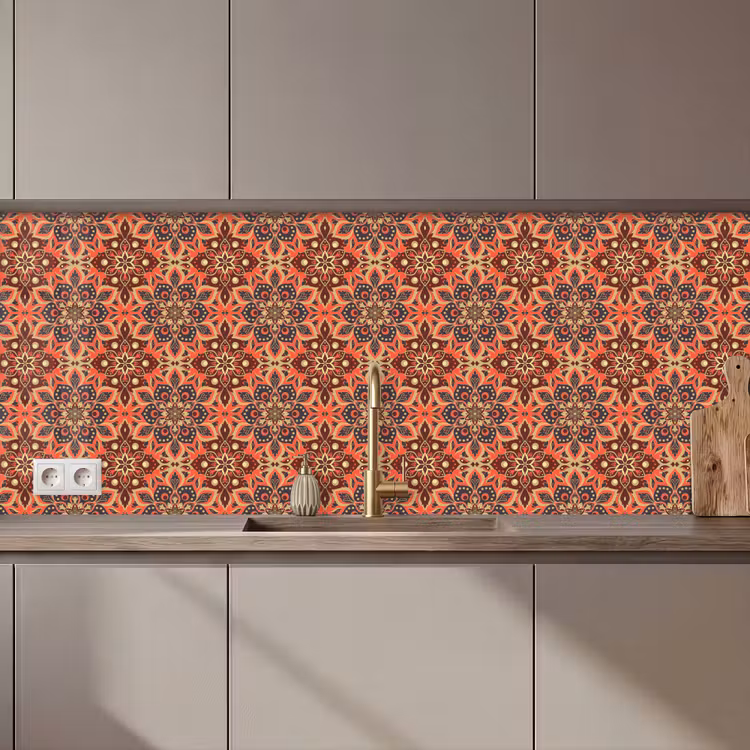 Mandala - Bloemen - Patroon - Retro keuken achterwand 2 middel 871 zz_3dshopping