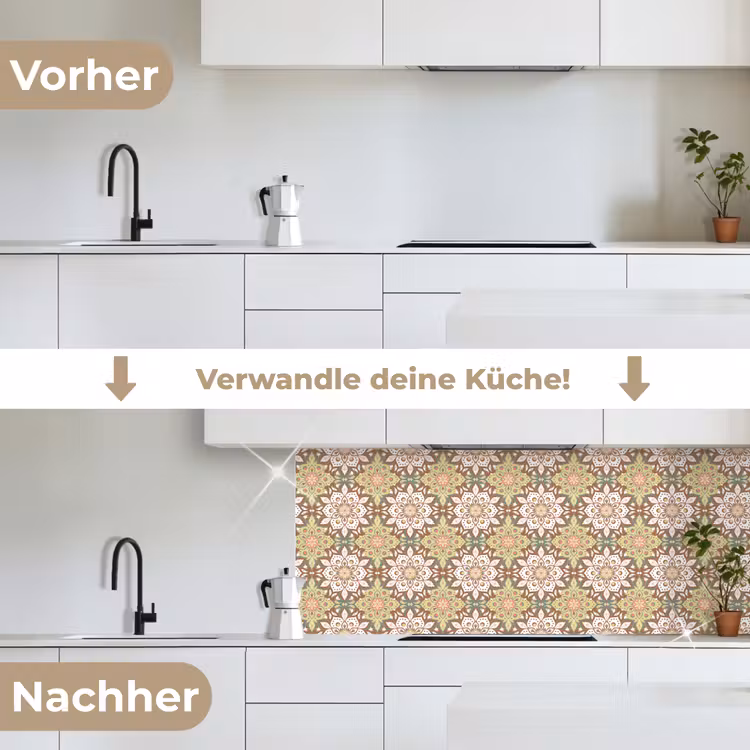 Mandala - Bohemian - Bloemen - Patronen keuken achterwand 2 middel 871 -voor-na_DE