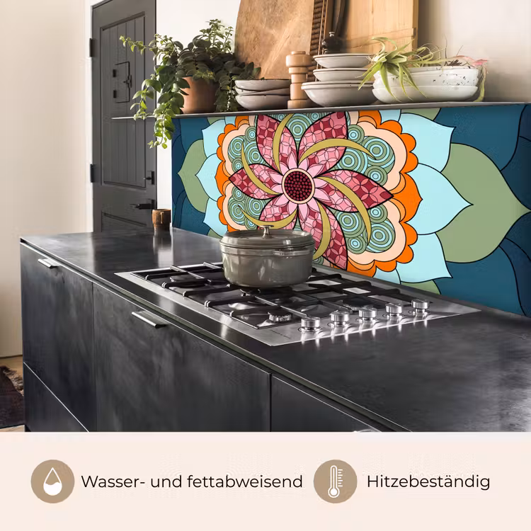 Mandala - Geometrisch - Kunst - Decoratief - Kleurrijk keuken achterwand 2 middel -usp_DE