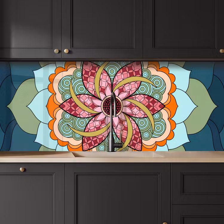 Mandala - Geometrisch - Kunst - Decoratief - Kleurrijk keuken achterwand 2 middel -sfeer1