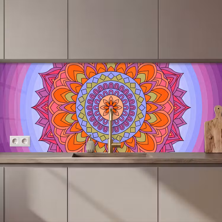 Mandala - Cirkel - Abstract - Kleurrijk - Patroon keuken achterwand 2 middel zz_3dshopping