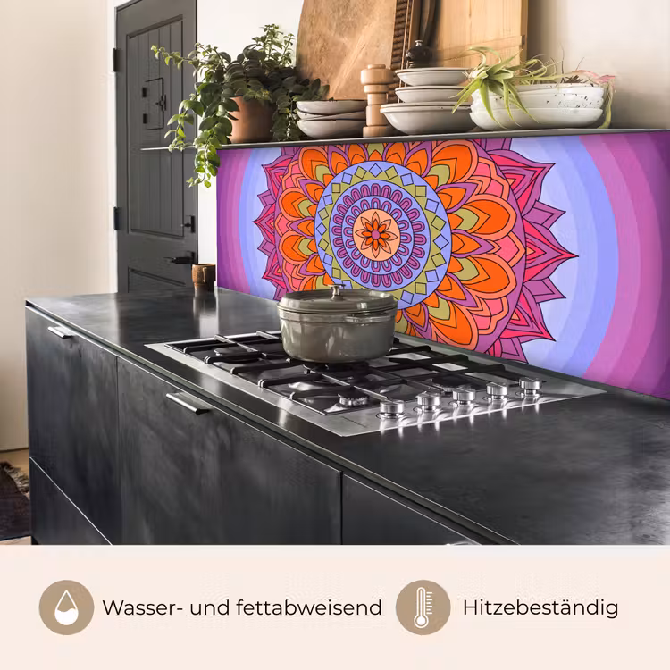 Mandala - Cirkel - Abstract - Kleurrijk - Patroon keuken achterwand 2 middel -usp_DE