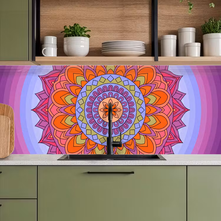 Mandala - Cirkel - Abstract - Kleurrijk - Patroon keuken achterwand 2 middel -sfeer3