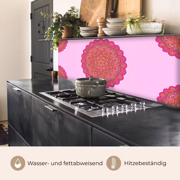 Mandala - Cirkel - Spiritueel - Oosters - Roze keuken achterwand 2 middel -usp_DE