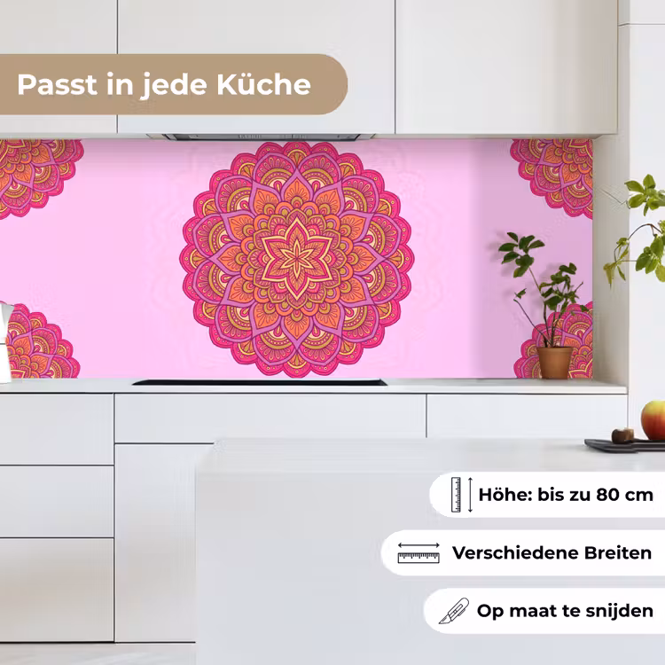 Mandala - Cirkel - Spiritueel - Oosters - Roze keuken achterwand 2 middel -sfeer4_DE