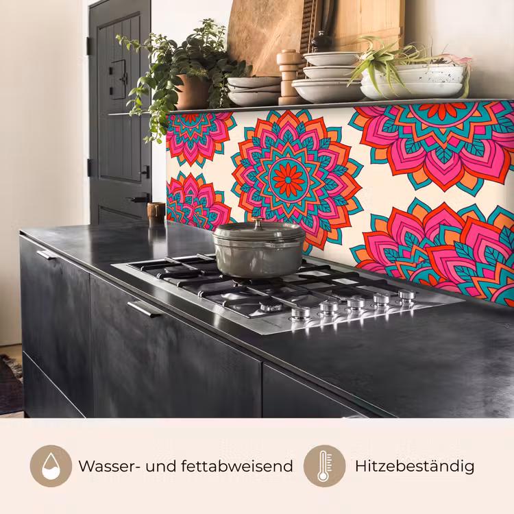 Mandala - Patroon - Abstract - Kleurrijk - Modern keuken achterwand 2 middel -usp_DE