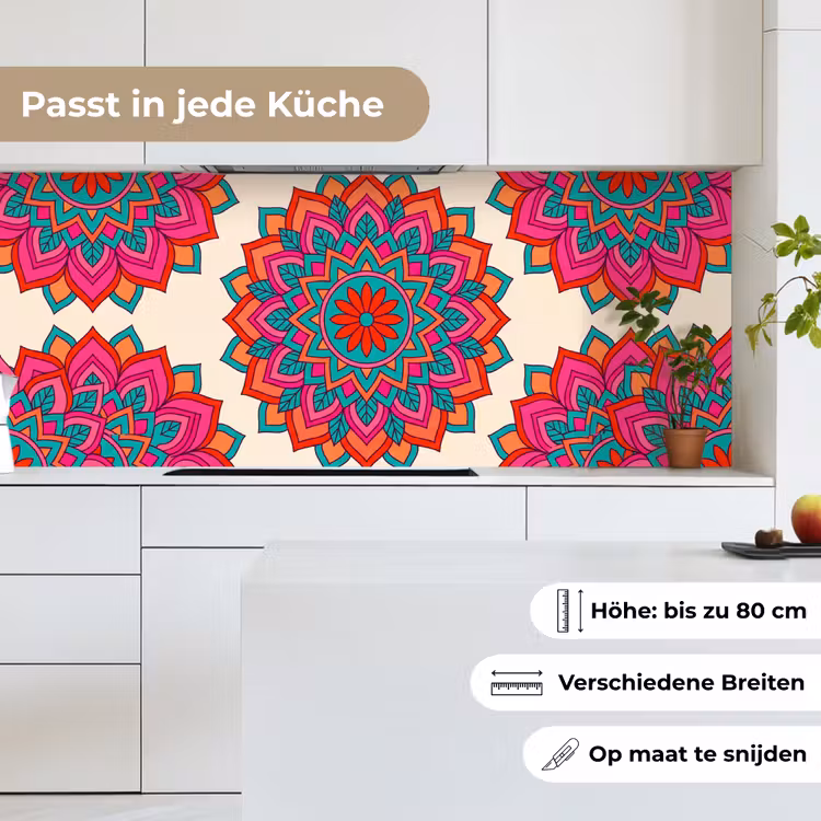 Mandala - Patroon - Abstract - Kleurrijk - Modern keuken achterwand 2 middel -sfeer4_DE