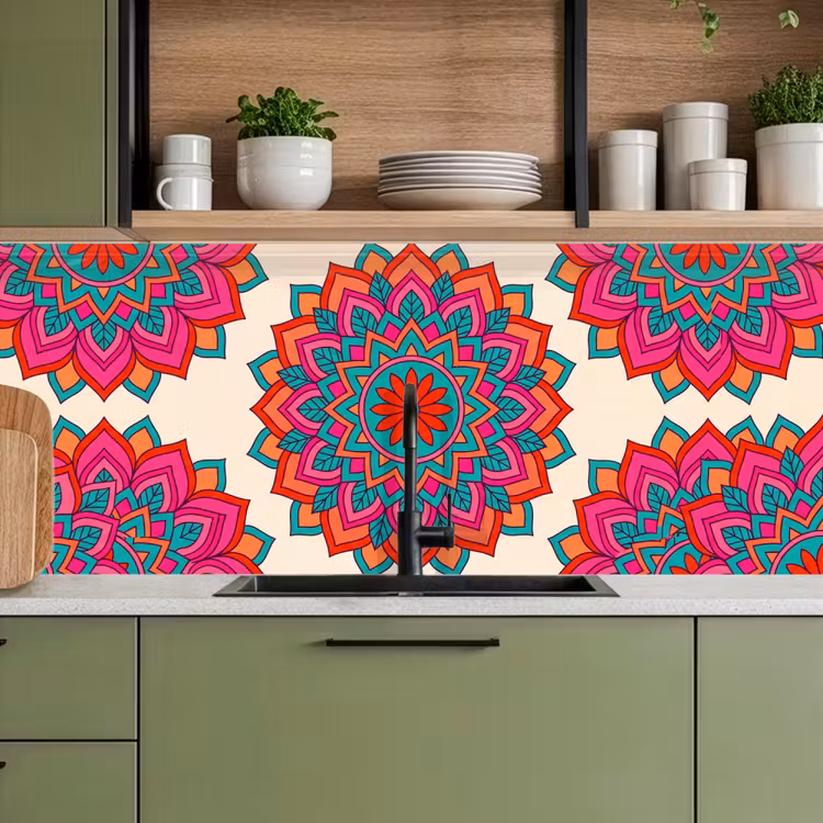 Mandala - Patroon - Abstract - Kleurrijk - Modern keuken achterwand 2 middel -sfeer3
