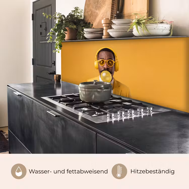 Man - Bubblegum - Portret - Geel - Modern keuken achterwand 2 middel -usp_DE