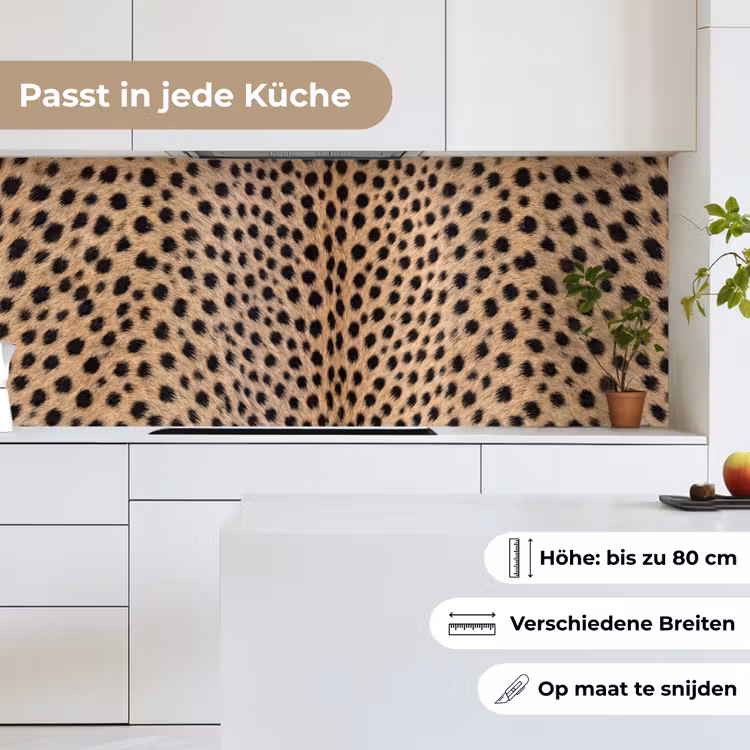 Vacht - Jachtluipaard - Zwart - Wit keuken achterwand 2 middel -sfeer4_DE