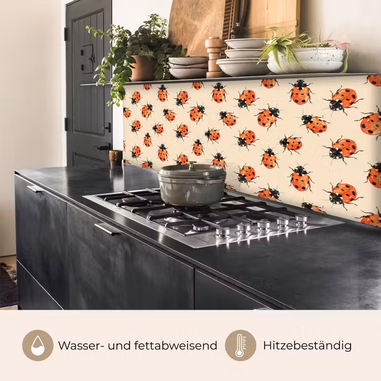 Lieveheersbeestjes - Patroon - Rood keuken achterwand 2 middel 871 -usp_DE