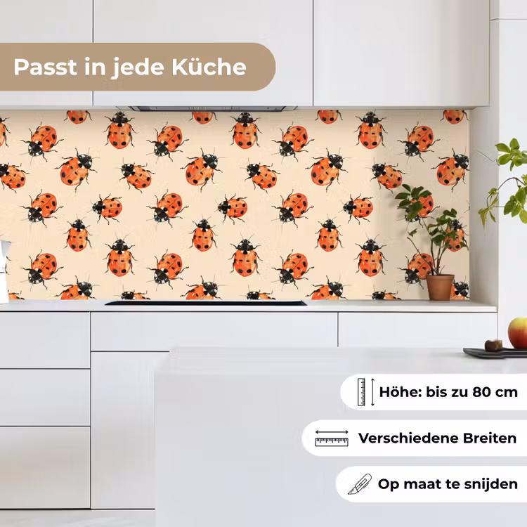 Lieveheersbeestjes - Patroon - Rood keuken achterwand 2 middel 871 -sfeer4_DE