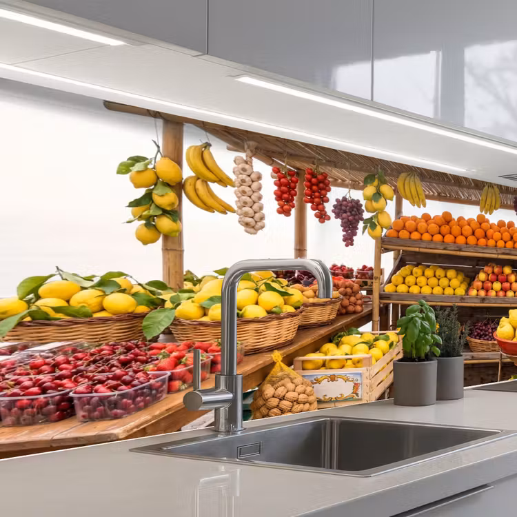 Küchenrückwand - Marktstand – Obst – Frisch - Marktkraam - Fruit - Vers keuken achterwand 2 middel