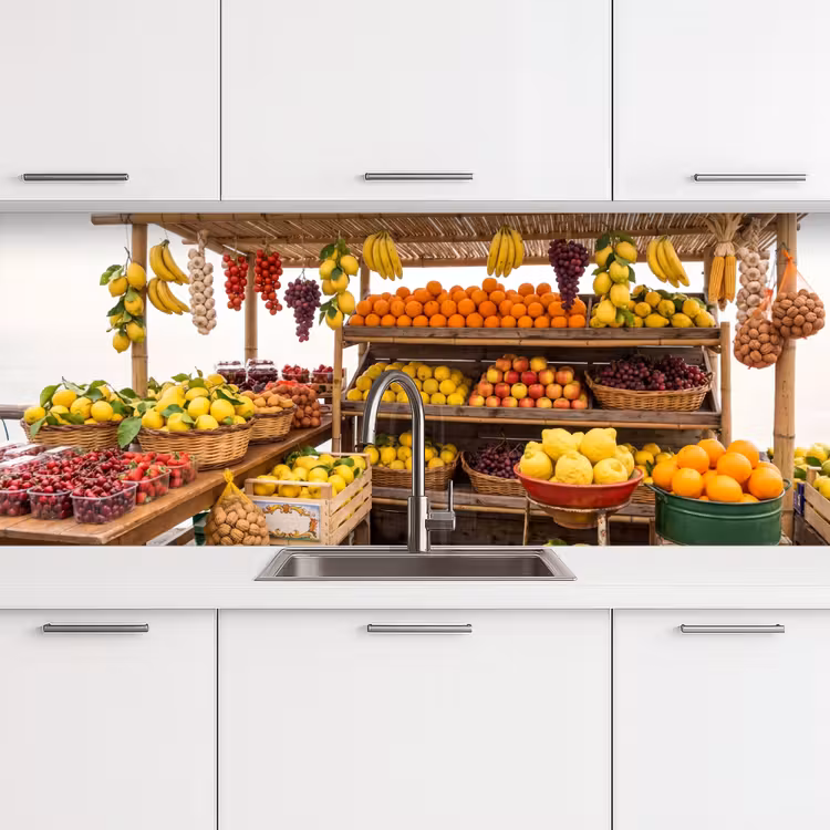 Küchenrückwand - Marktstand – Obst – Frisch - Marktkraam - Fruit - Vers keuken achterwand 2 middel
