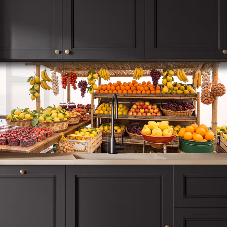 Küchenrückwand - Marktstand – Obst – Frisch - Marktkraam - Fruit - Vers keuken achterwand 2 middel