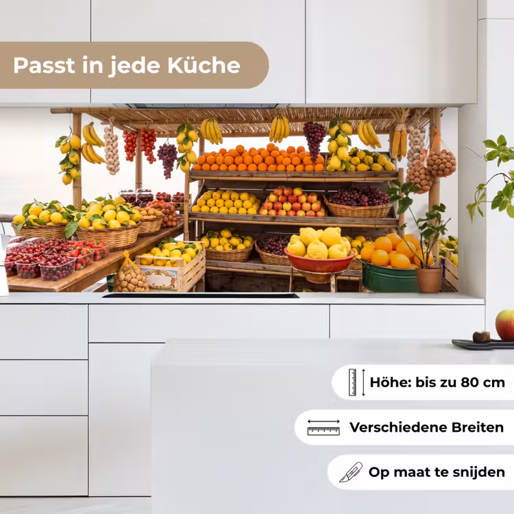 Küchenrückwand - Marktstand – Obst – Frisch - Marktkraam - Fruit - Vers keuken achterwand 2 middel