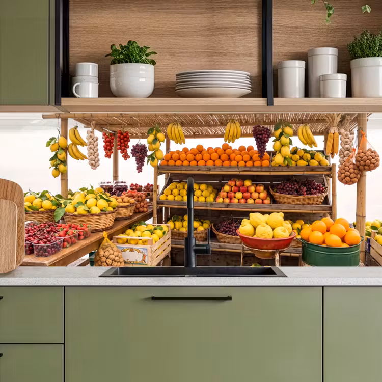 Küchenrückwand - Marktstand – Obst – Frisch - Marktkraam - Fruit - Vers keuken achterwand 2 middel