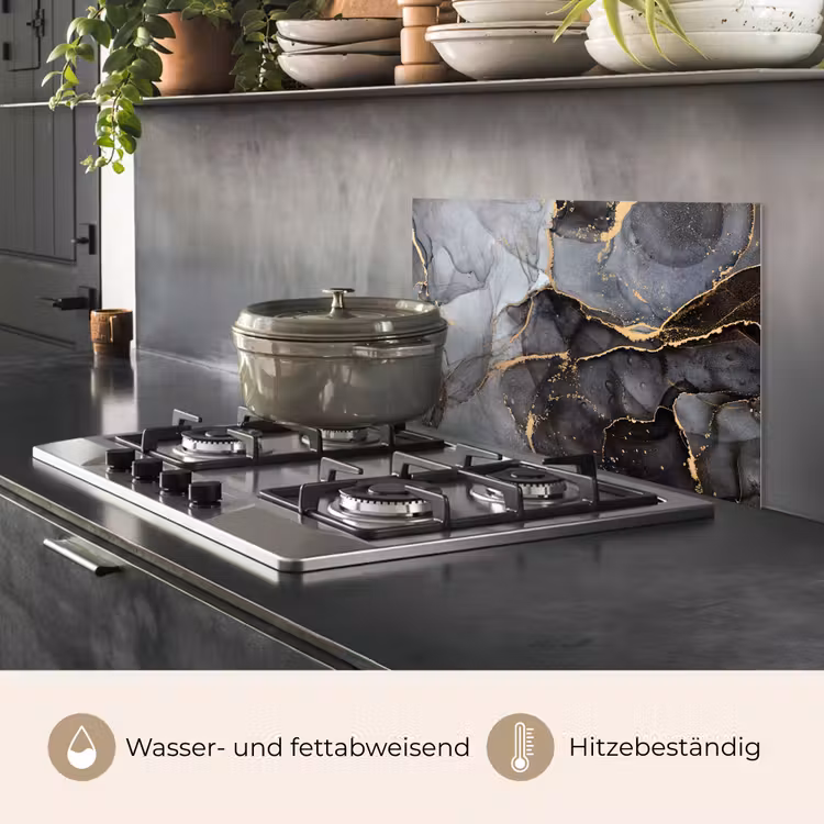 Marmer - Abstract - Goud - Grijs keuken achterwand spatscherm klein -usp_DE