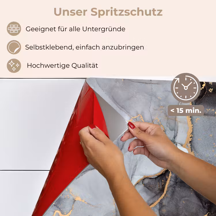 Marmer - Abstract - Goud - Grijs keuken achterwand spatscherm klein -spatscherm_DE