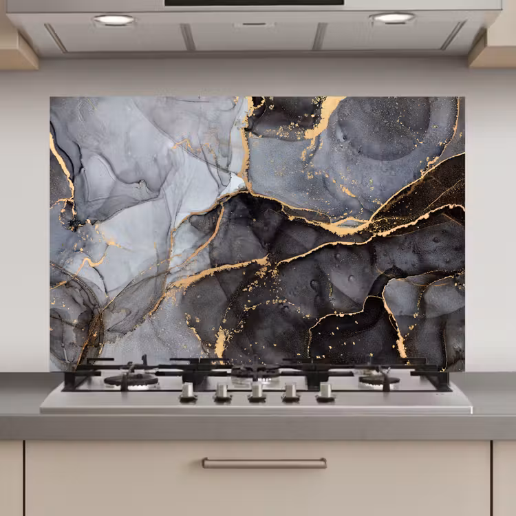 Marmer - Abstract - Goud - Grijs keuken achterwand spatscherm klein -3d_website