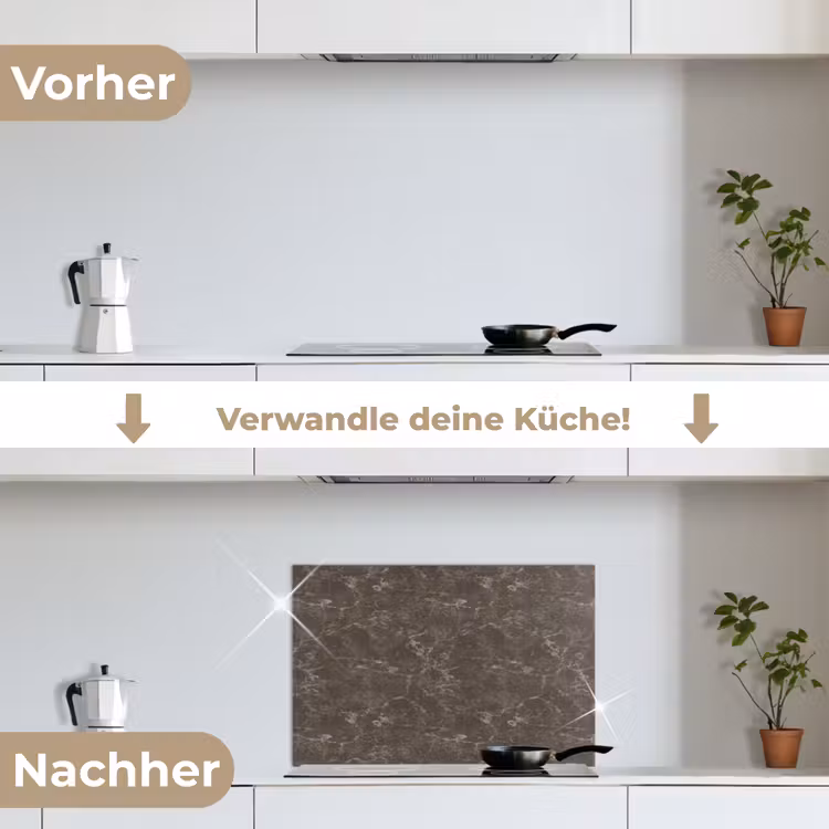 Marmer - Aders - Bruin keuken achterwand spatscherm klein 900 -voor_na_DE