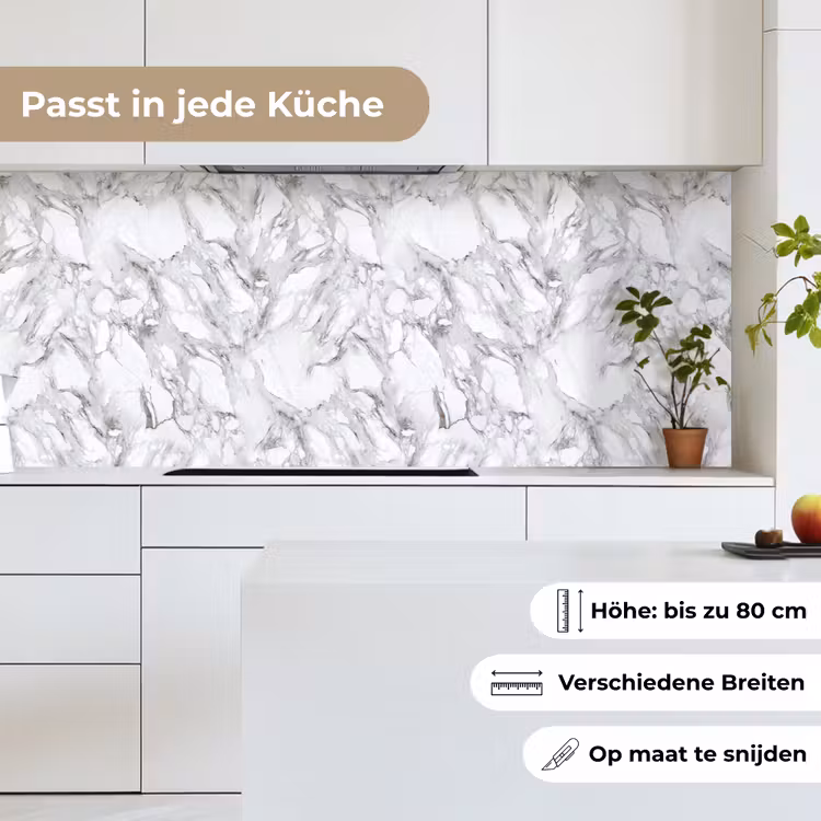 Marmer - Gelaagd - Brekend - Grijsstructuur keuken achterwand 2 middel 871 -sfeer4_DE