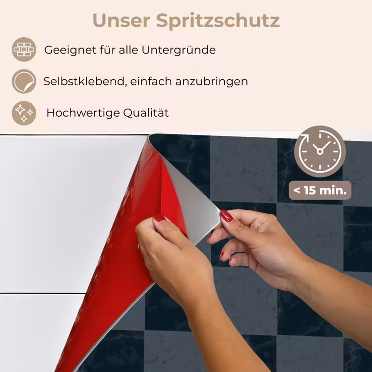 Marmer - Patroon - Antraciet keuken achterwand spatscherm klein 900 -spatscherm_DE