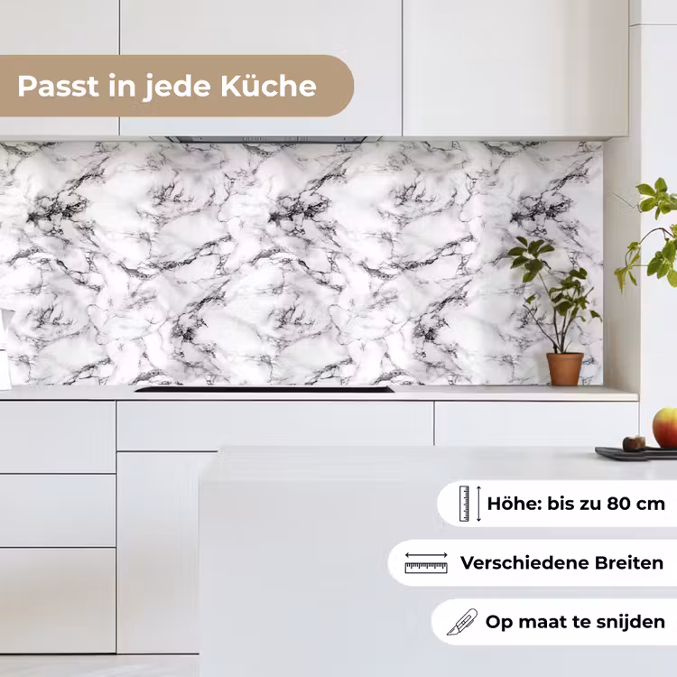 Marmer - Zwart - Dramatisch - Wit keuken achterwand 2 middel 871 -sfeer4_DE