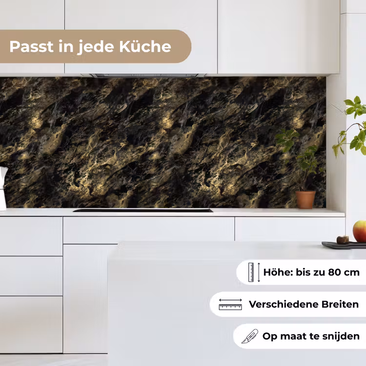 Marmer - Zwart - Goud keuken achterwand 2 middel 871 -sfeer4_DE
