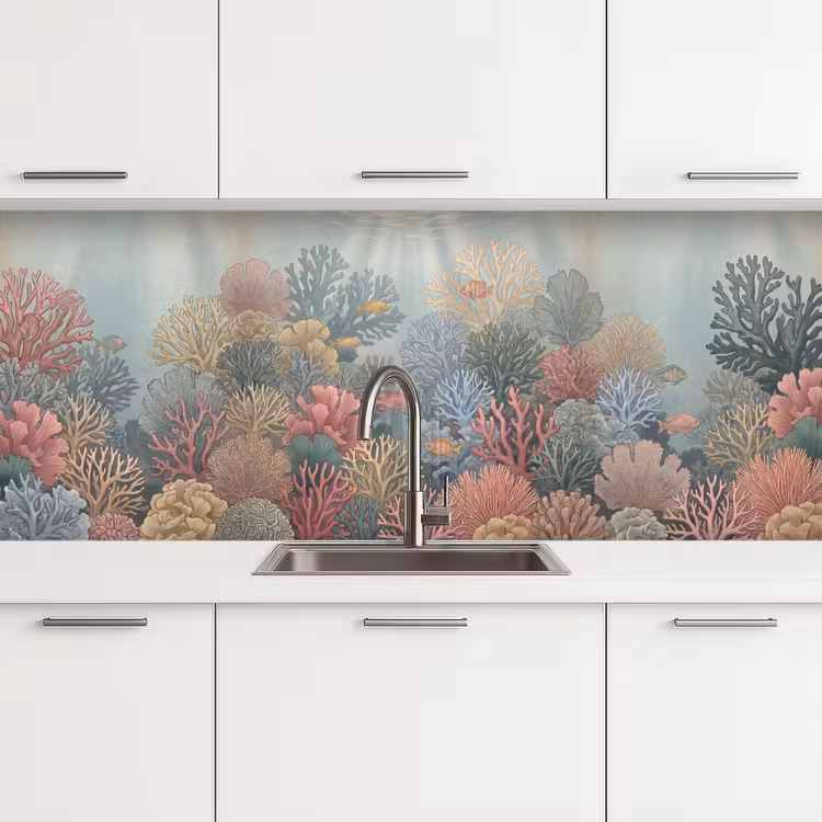 Zee - Koraal - Vis - Natuur - Kleurrijk keuken achterwand 2 middel -3d