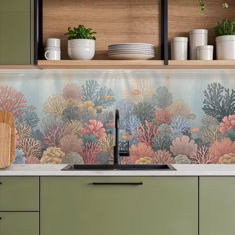 Zee - Koraal - Vis - Natuur - Kleurrijk keuken achterwand 2 middel -sfeer3
