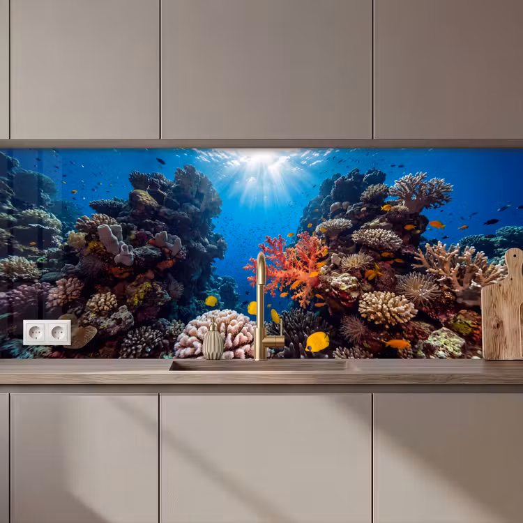 Zee - Koraalrif - Natuur - Levendig - Blauw keuken achterwand 2 middel zz_3dshopping