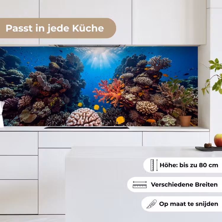 Zee - Koraalrif - Natuur - Levendig - Blauw keuken achterwand 2 middel -sfeer4_DE